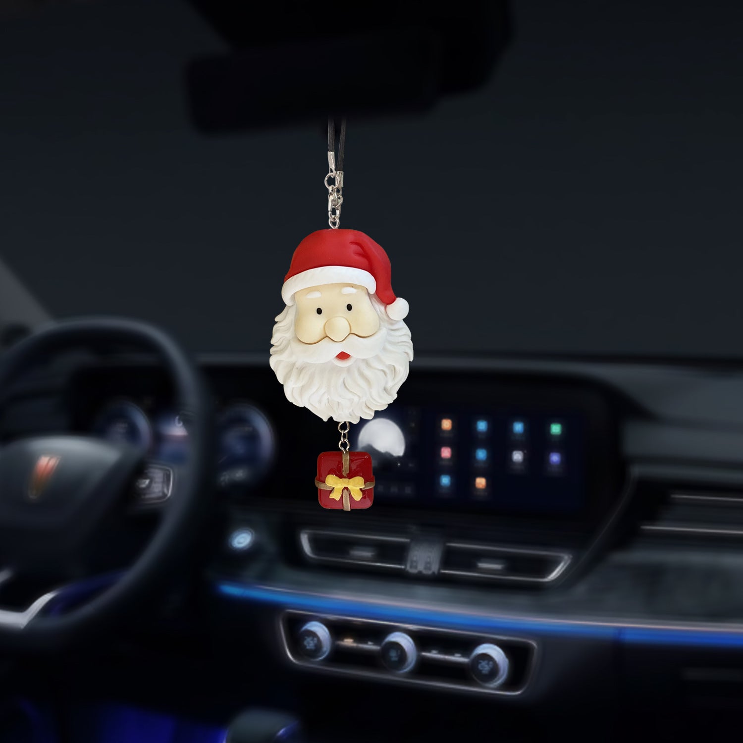 Wholesale Christmas Reindeer Snowman Car Rearview Mirror Decoration Pendant